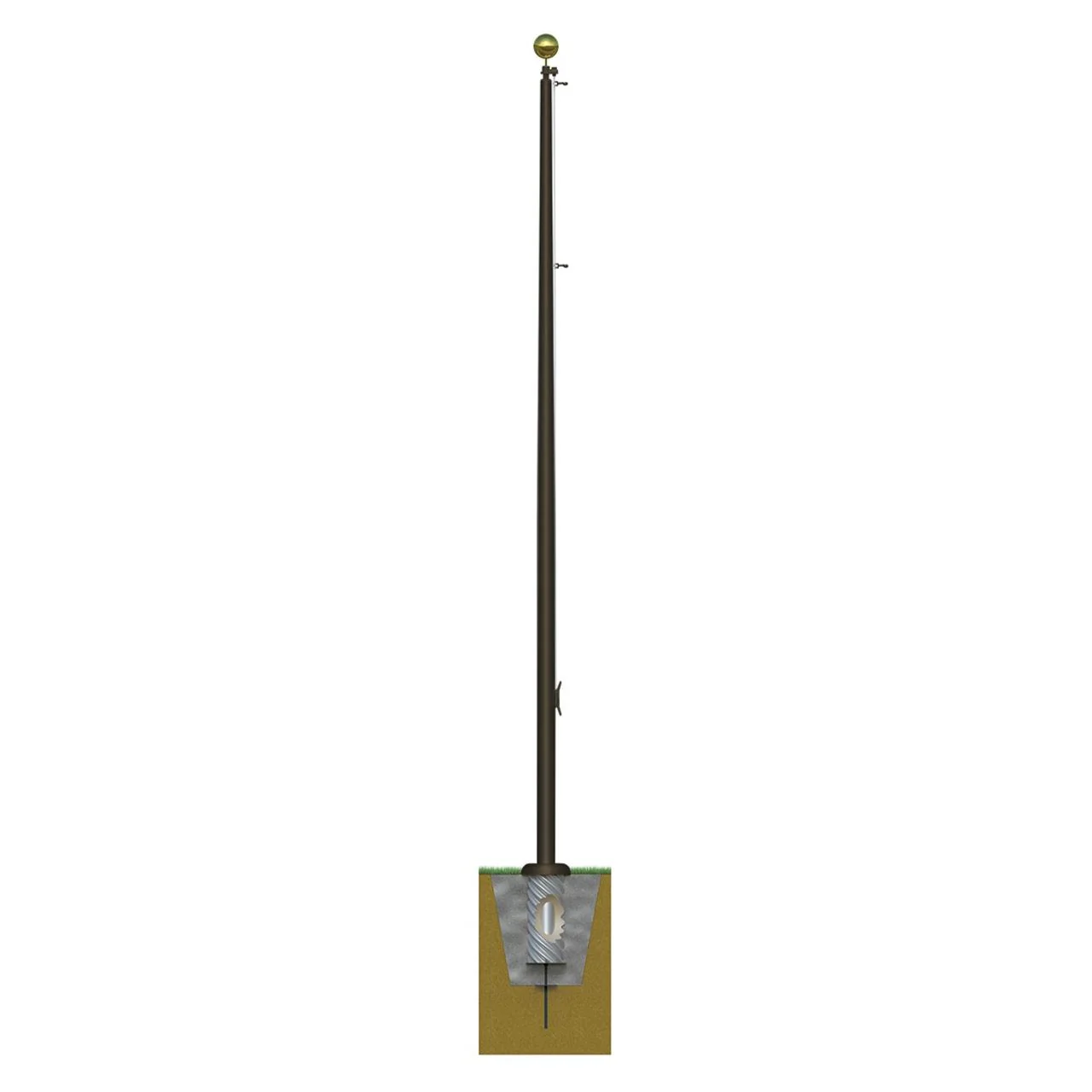Xtreme Internal Reinforced with Winch Series 35ft 2 Sections Commercial Flagpole - .250in Wall Thickness - 8in Butt Diameter - Image 6