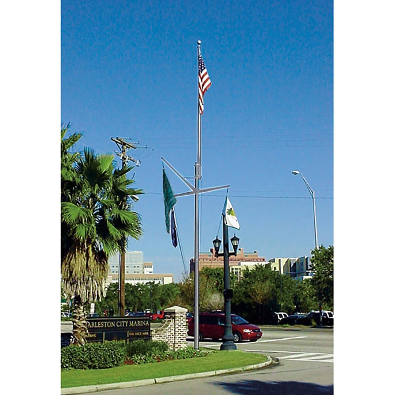 Nautical Double Mast Series 80ft 3 Sections Commercial Flagpole - .375in Wall Thickness - 12in Butt Diameter - Image 6