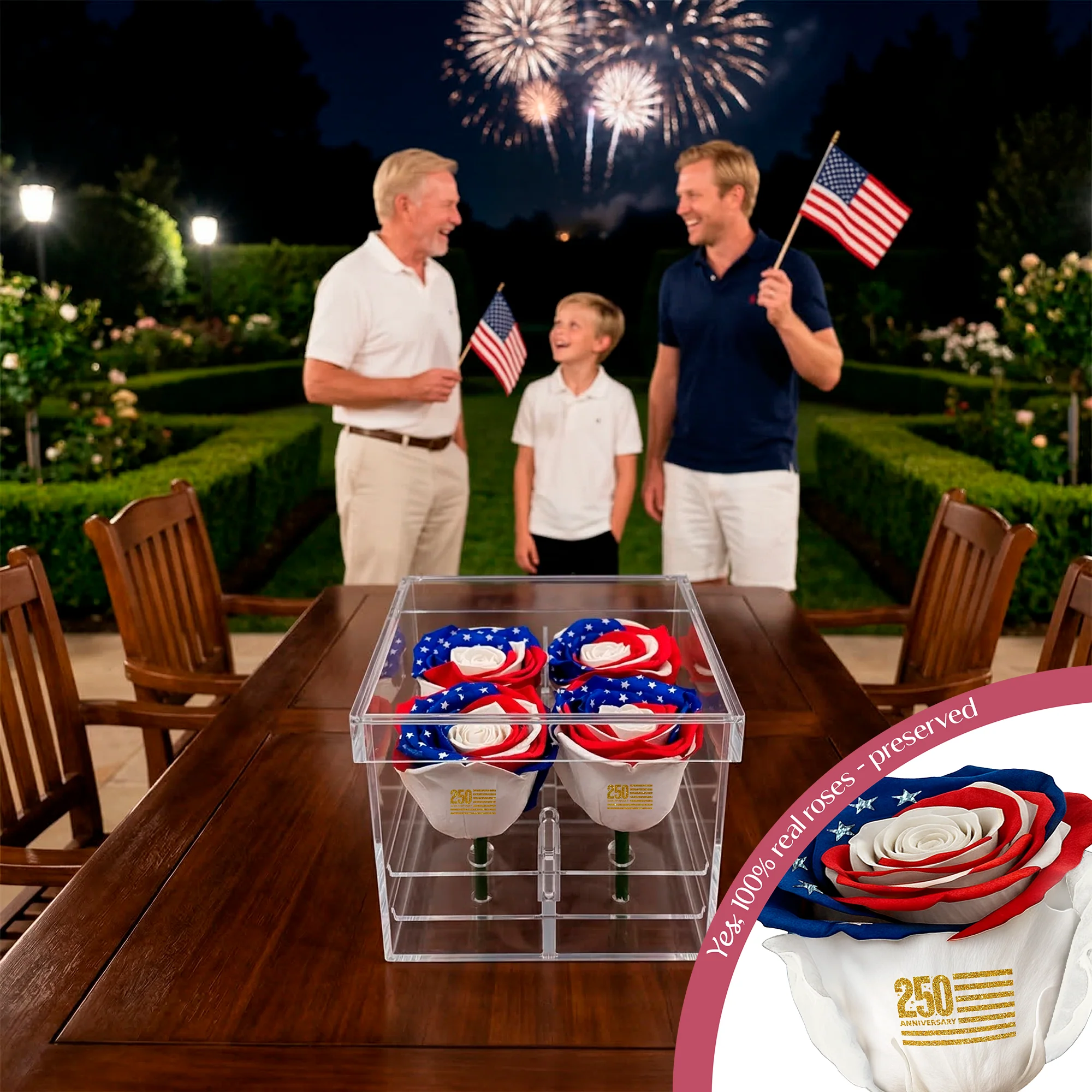America 250 Forever Rose Bouquet – 100% Real - Image 2