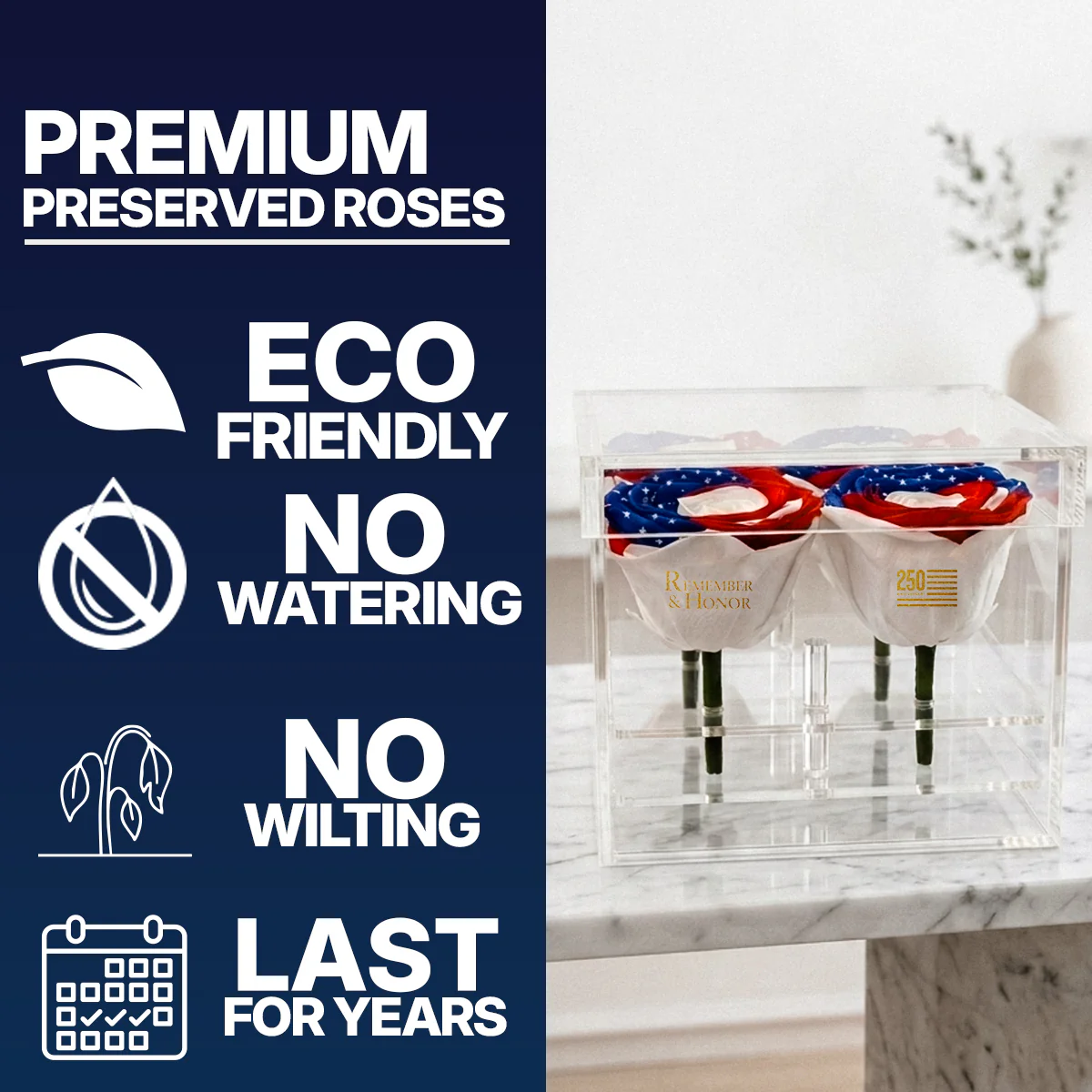 America 250 Remember & Honor Forever Rose Bouquet – 100% Real - Image 5
