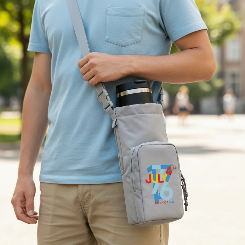 America 250 Water Bottle Crossbody - Gray - Image 4