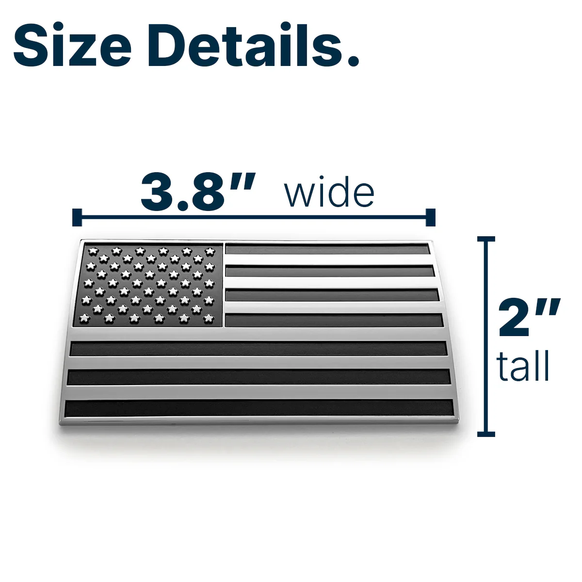 American Flag Badge - 3.8" x 2" All-Weather Emblem - Matte Black & Chrome Finish - Image 7