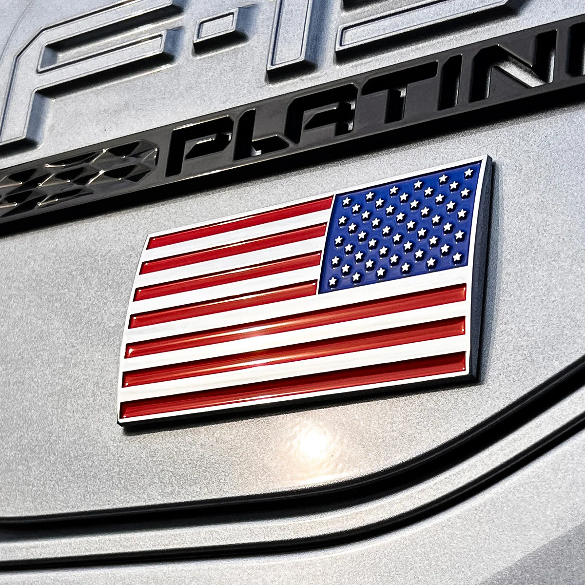 American Flag Badge Bundle Left & Right Facing - 3.8" x 2" - All Weather Emblem - Red, Blue & Chrome Finish - Image 8