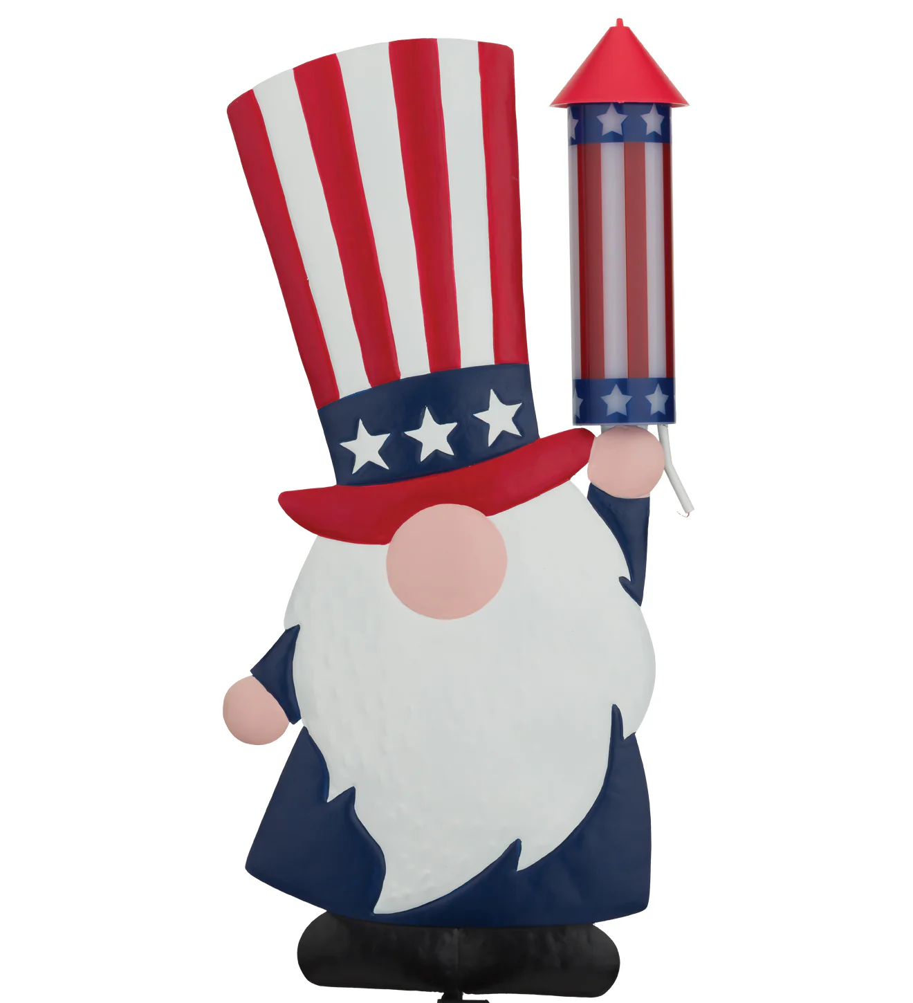 Patriotic Uncle Sam Gnome Solar Stake for Outdoor Garden - Image 3