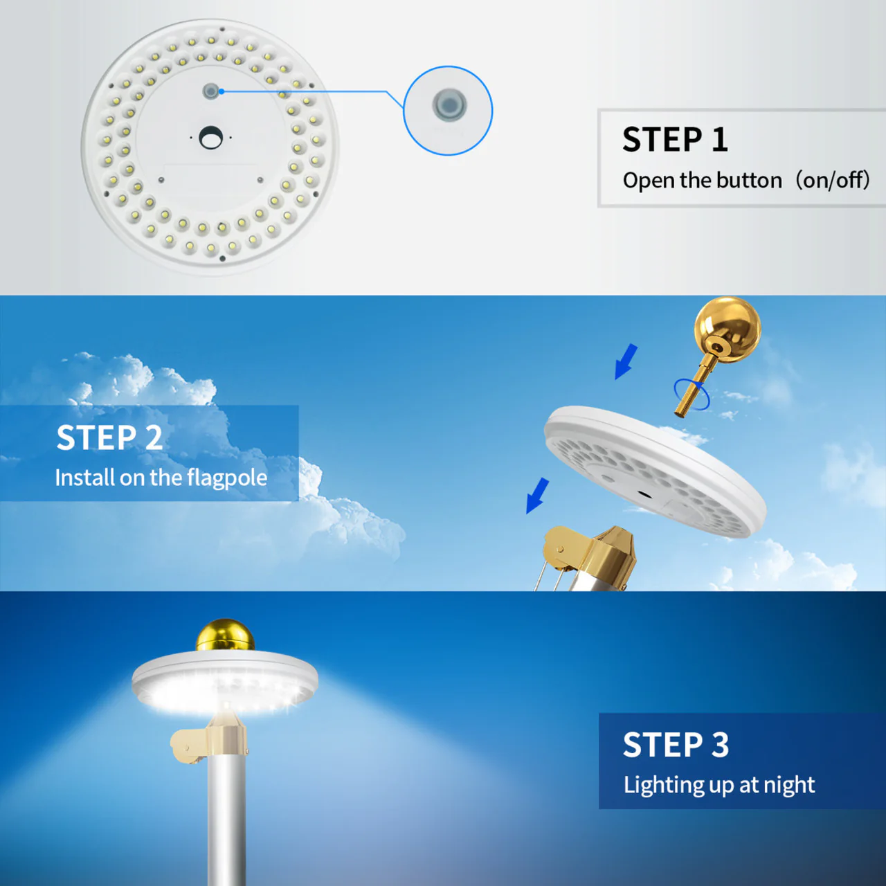 Solar LED Flagtop Pole Light - 420 Lumens - LumeGen - Image 5