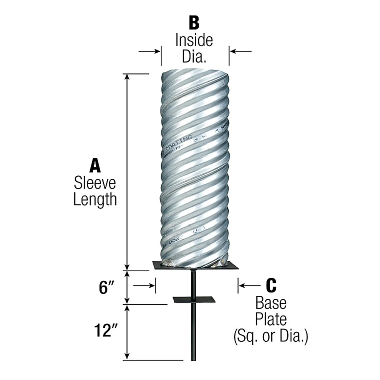 Steel Ground Sleeve - 4" Diameter - 25' High Flagpoles - Image 2