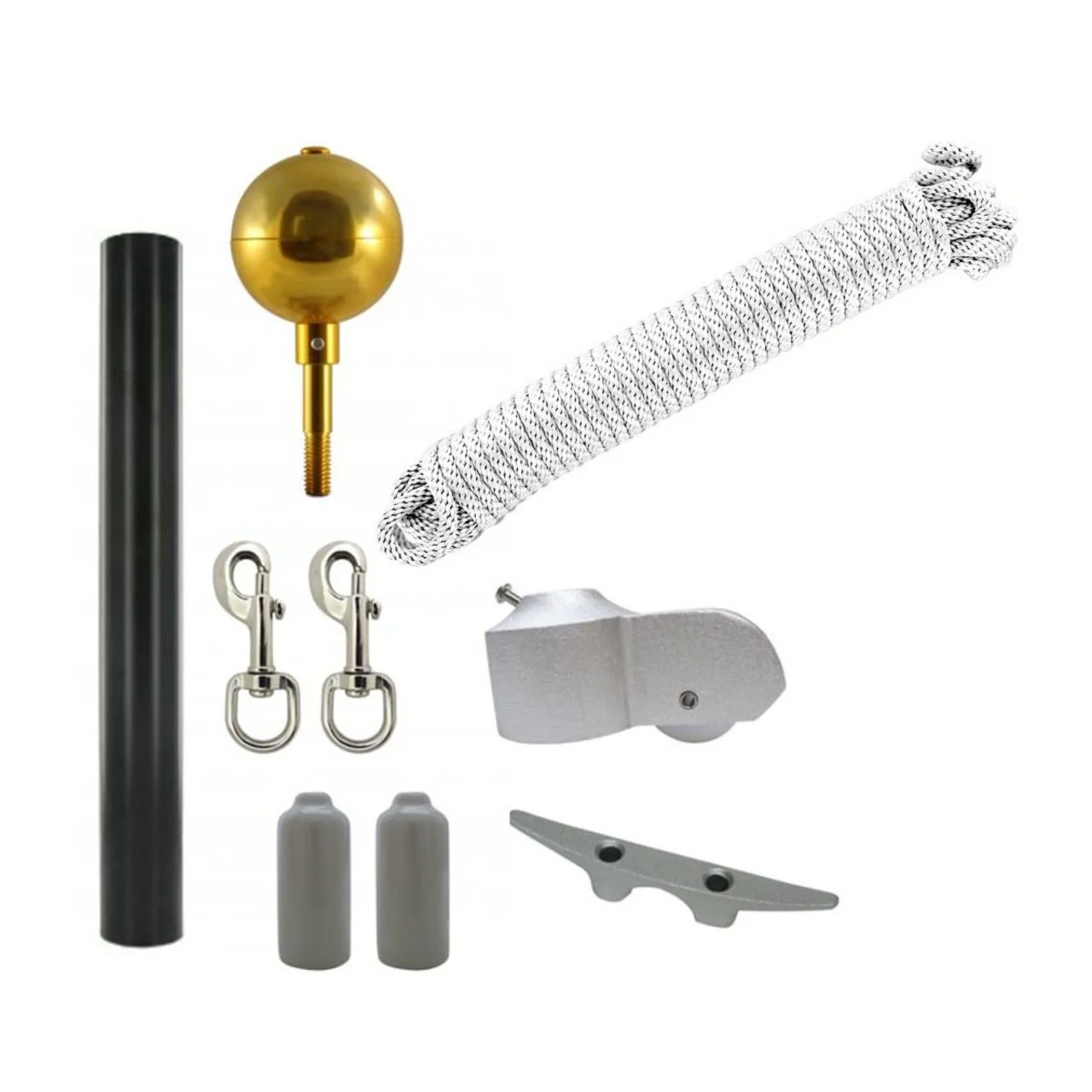 Super Tough 20ft Aluminum Sectional Heavy Duty  Residential Flagpole -  White Finish - Image 10