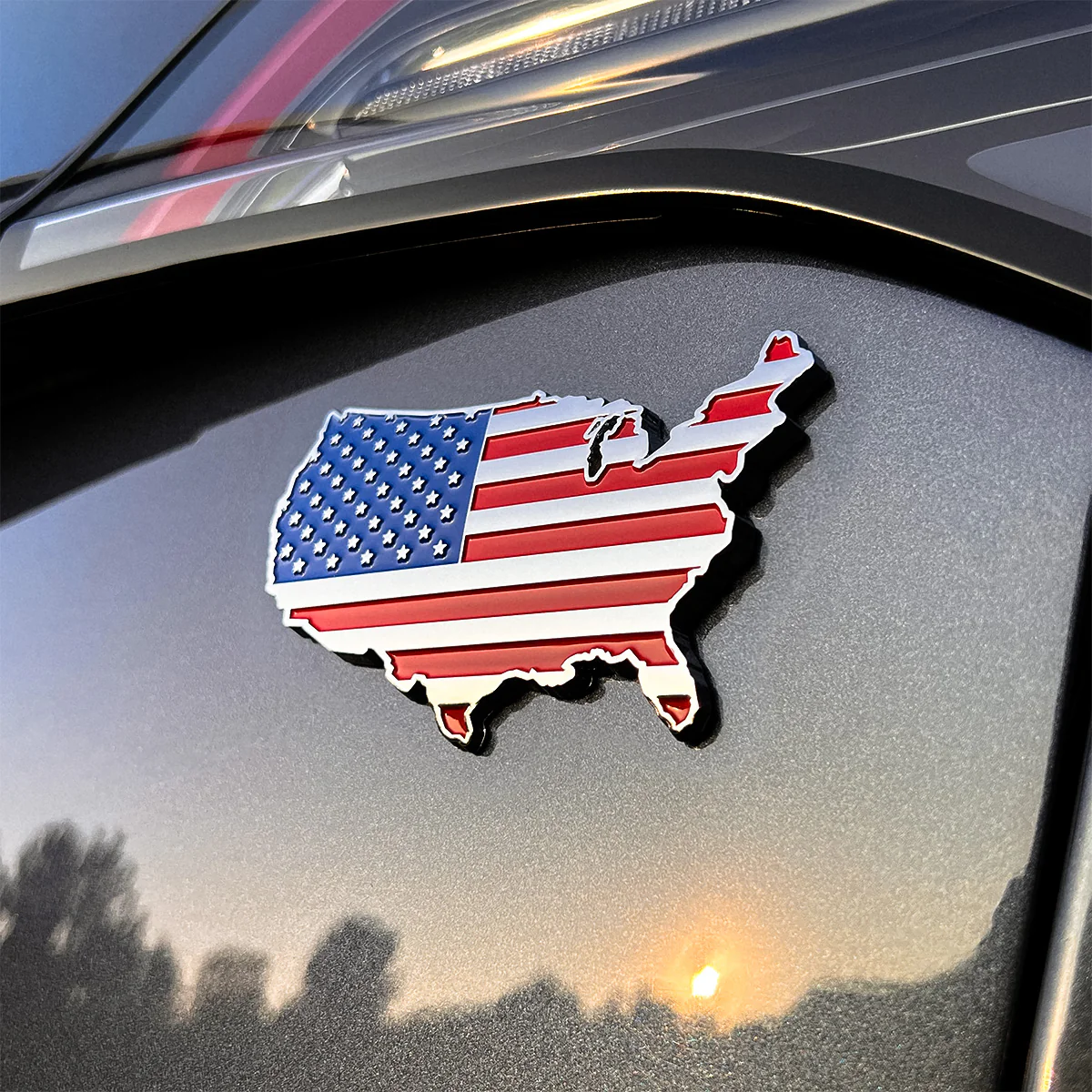 USA Badge - 2.3" x 3.8" All-Weather Emblem - Red, Blue & Chrome Finish - Image 7